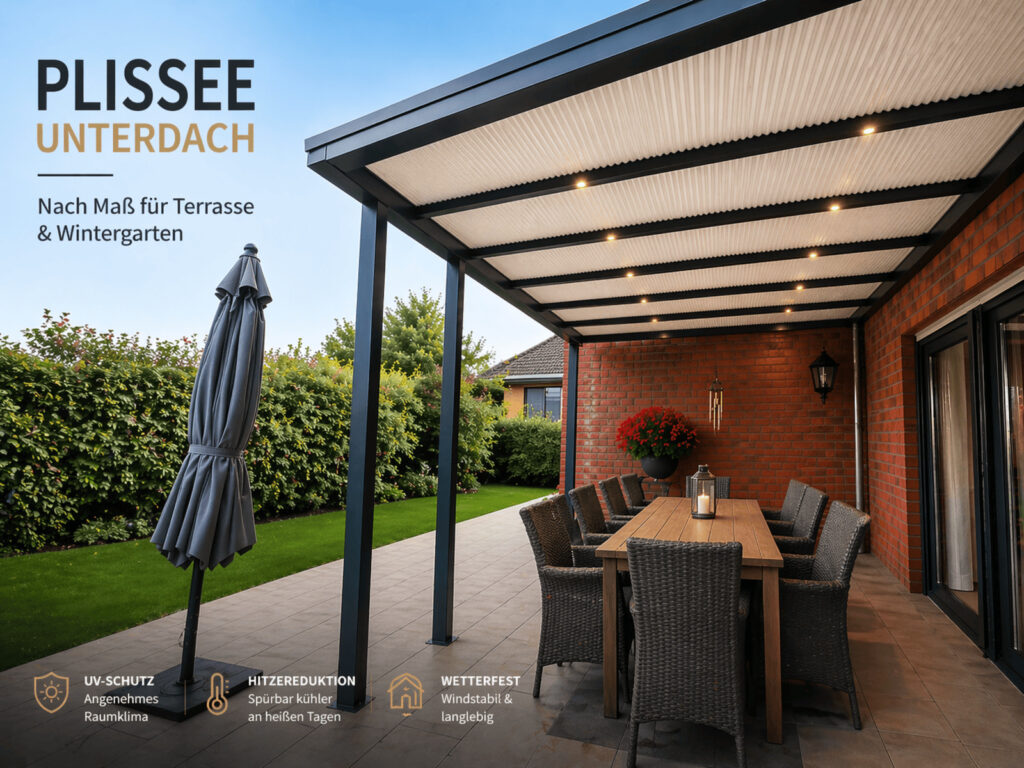 Sonnenschutz für Wintergärten oder Terrassenüberdachungen auf Maß gefertigt